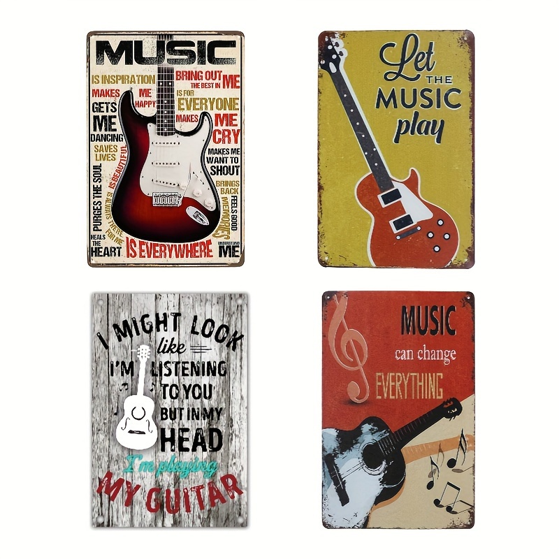 Chat Jouant De La Guitare Vintage Métal Tin Sign Art Plaque Affiche Rétro  Métal Mur Décoratif Tin Signs 8 × 12Inch Pour La M[u990] - Cdiscount Maison