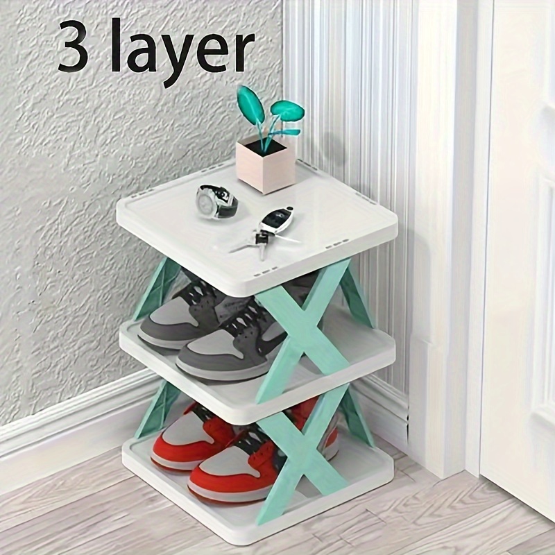 Multi-tier Plastic Foldable Shoe Rack, Stackable Detachable Shoe Rack,  Household Space Saving Storage Organizer For Entryway, Hallway, Bedroom,  Living Room, Home, Dorm - Temu