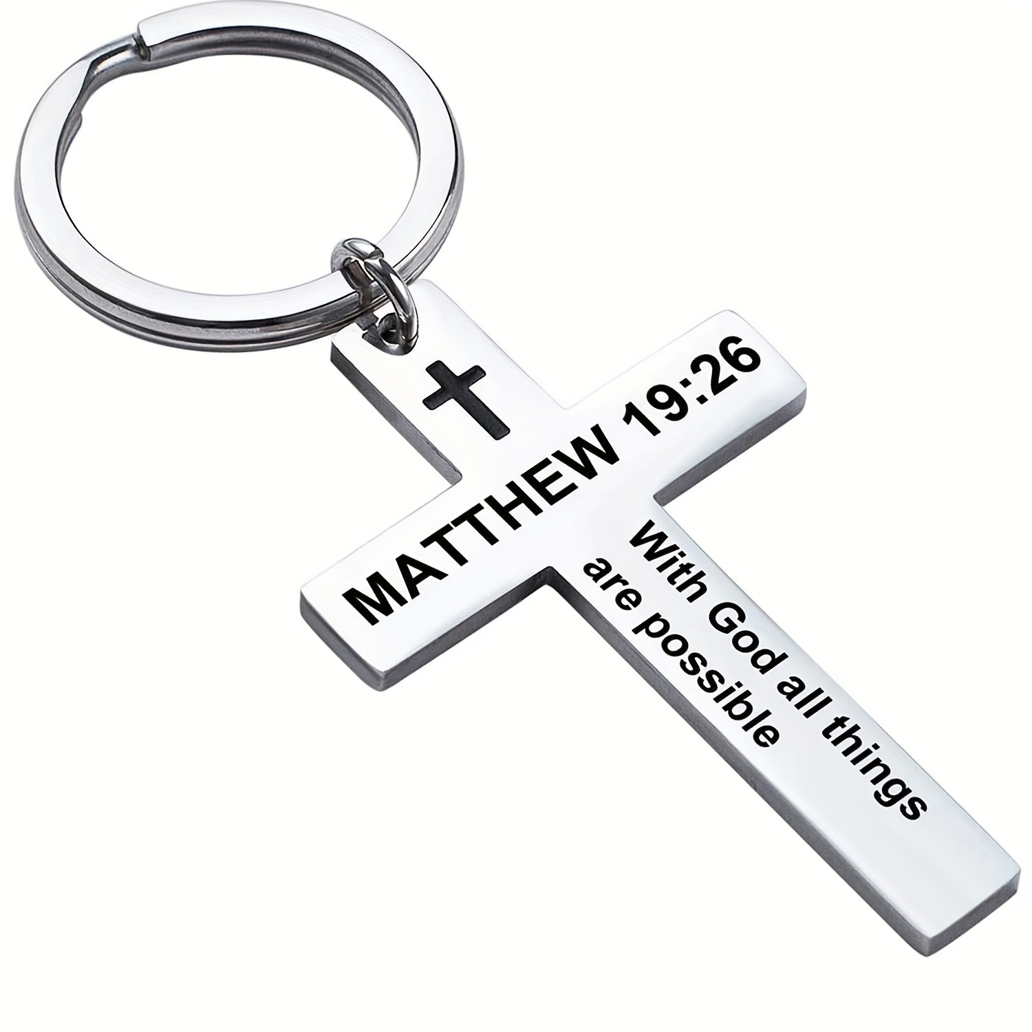 Metal Jesus Cross Keychain Christian Religion Crucifix Key Chains Car  Pendant Key Ring Customized Anti-lost Keyring