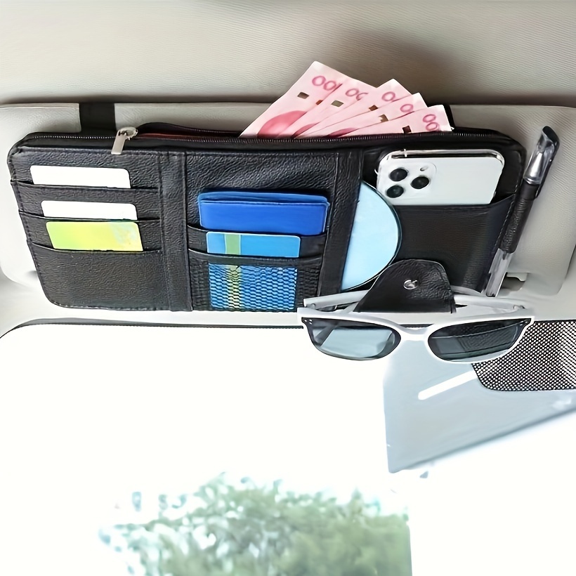 Car Sun Visor Organizer Auto Interior Accessories Pocket - Temu