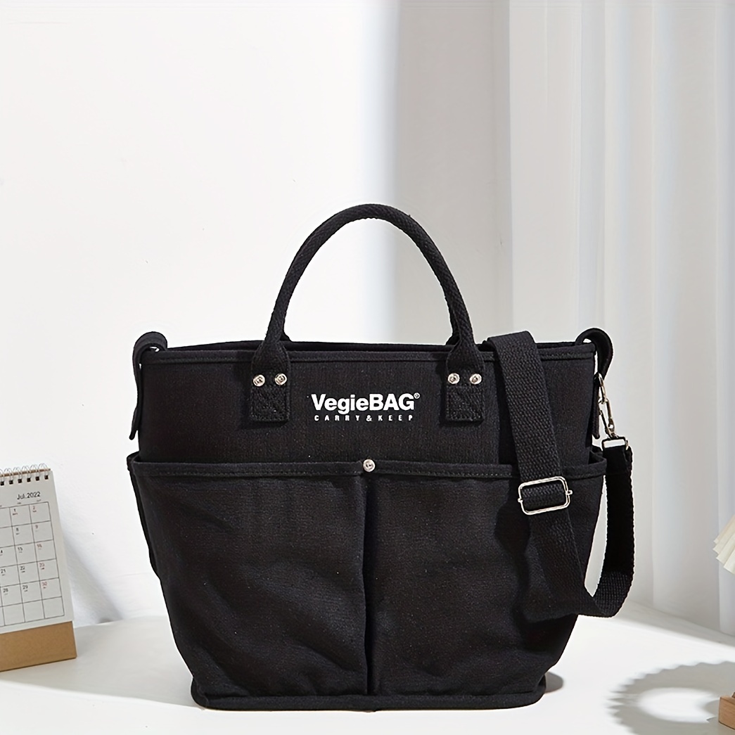 Canvas Tote Bag Durable Lightweight Shoulder Bag Large Capacity