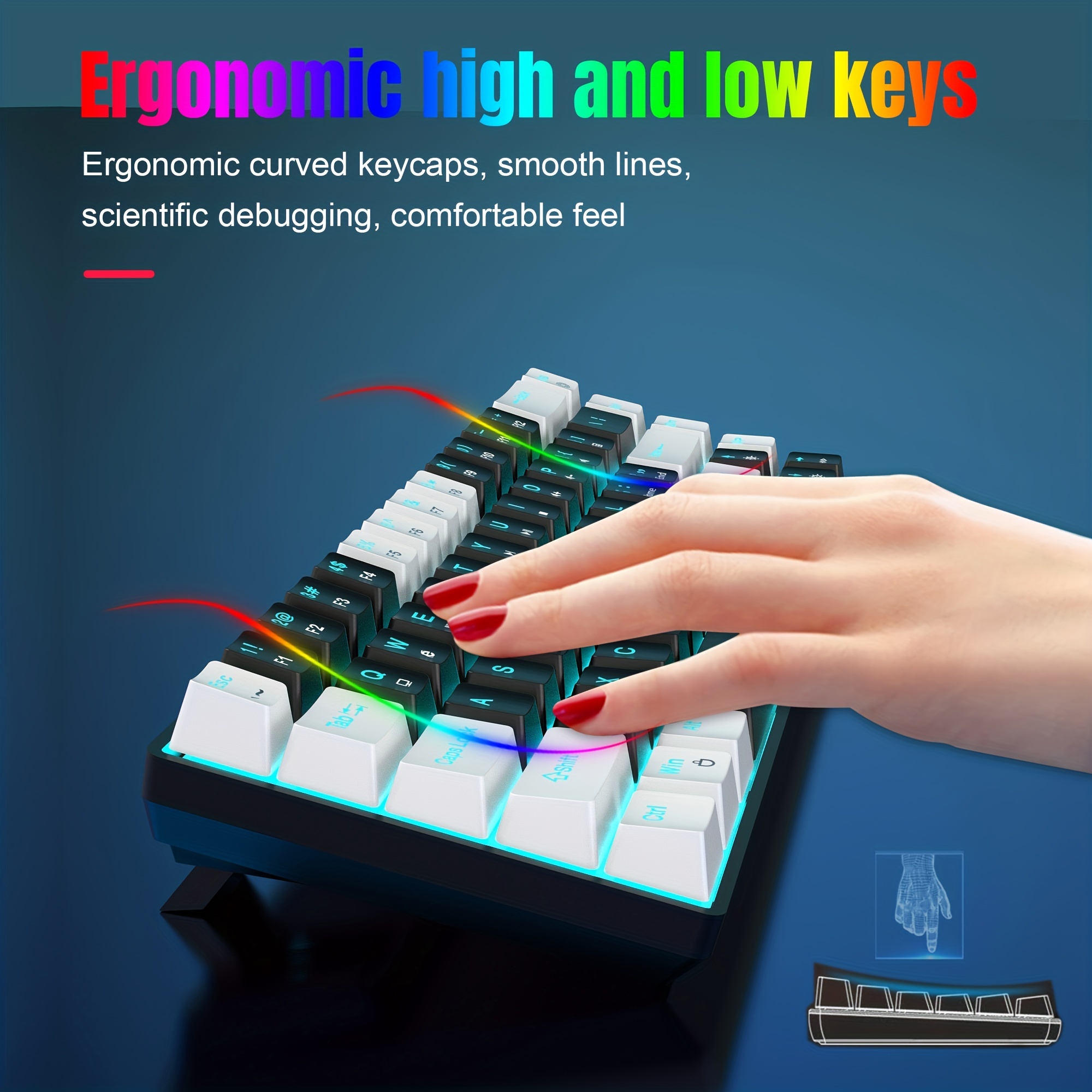 KopJippom Grand clavier rétroéclairé USB silencieux avec LED blanche  compatible avec Windows, Mac OS, ordinateur de bureau, ordinateur portable,  PC, jeu, noir : : Informatique
