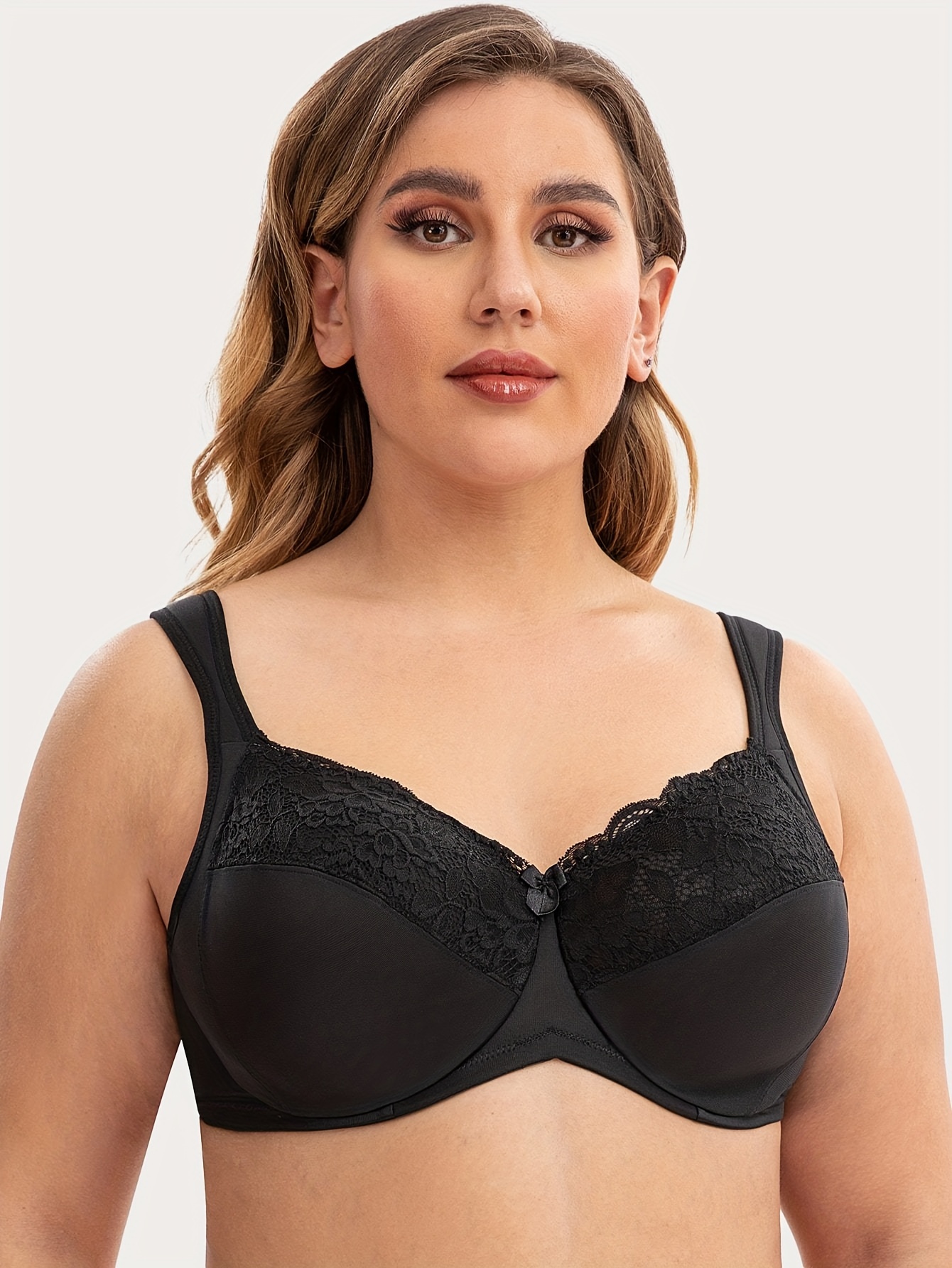 Buy Bralux Plus Size Lace Bra for Women, Non-Padded Non-Wired Bridal Bra -  Camy - Black 32C at