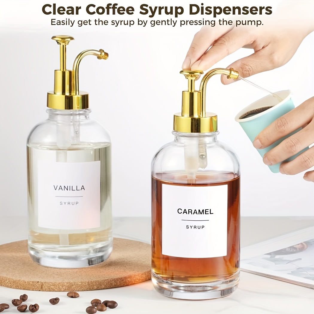 Glass Coffee Syrup Dispenser for Coffee Bar Accessories with 84