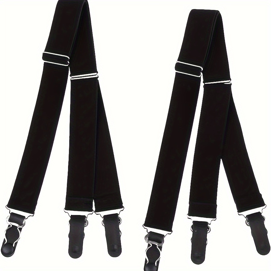 Temu 1 Pair of Men's Shirt Fixing Adjustable Elastic Suspenders, with Locking Non Slip Clip, Suitable for Men, Easy to Wear, Suitable for All Types of