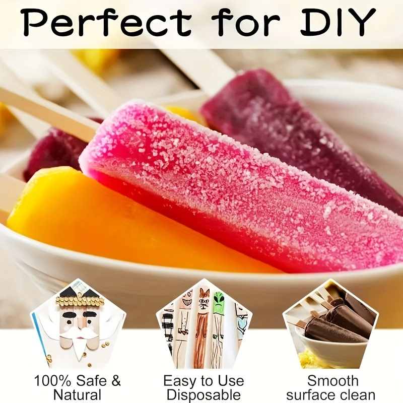 Craft Sticks Ice Cream Sticks Natural Wood Popsicle Craft - Temu