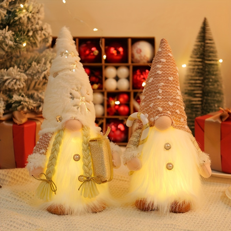 Christmas Indoor Decorations Glowing Faceless Doll Ornaments - Temu