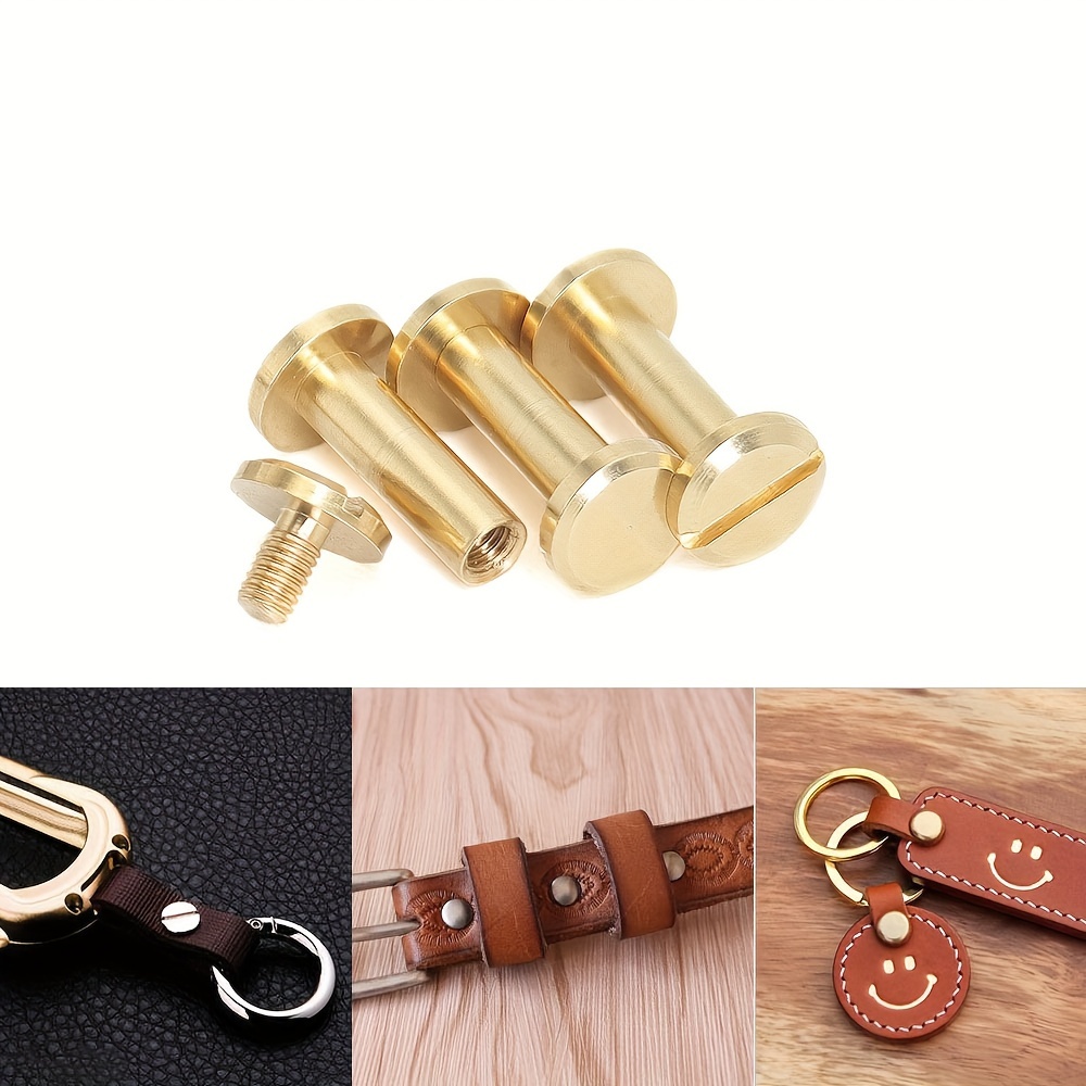 2 Sets Metal Solid Screw Nail Rivet Pure Copper Luggage Leather
