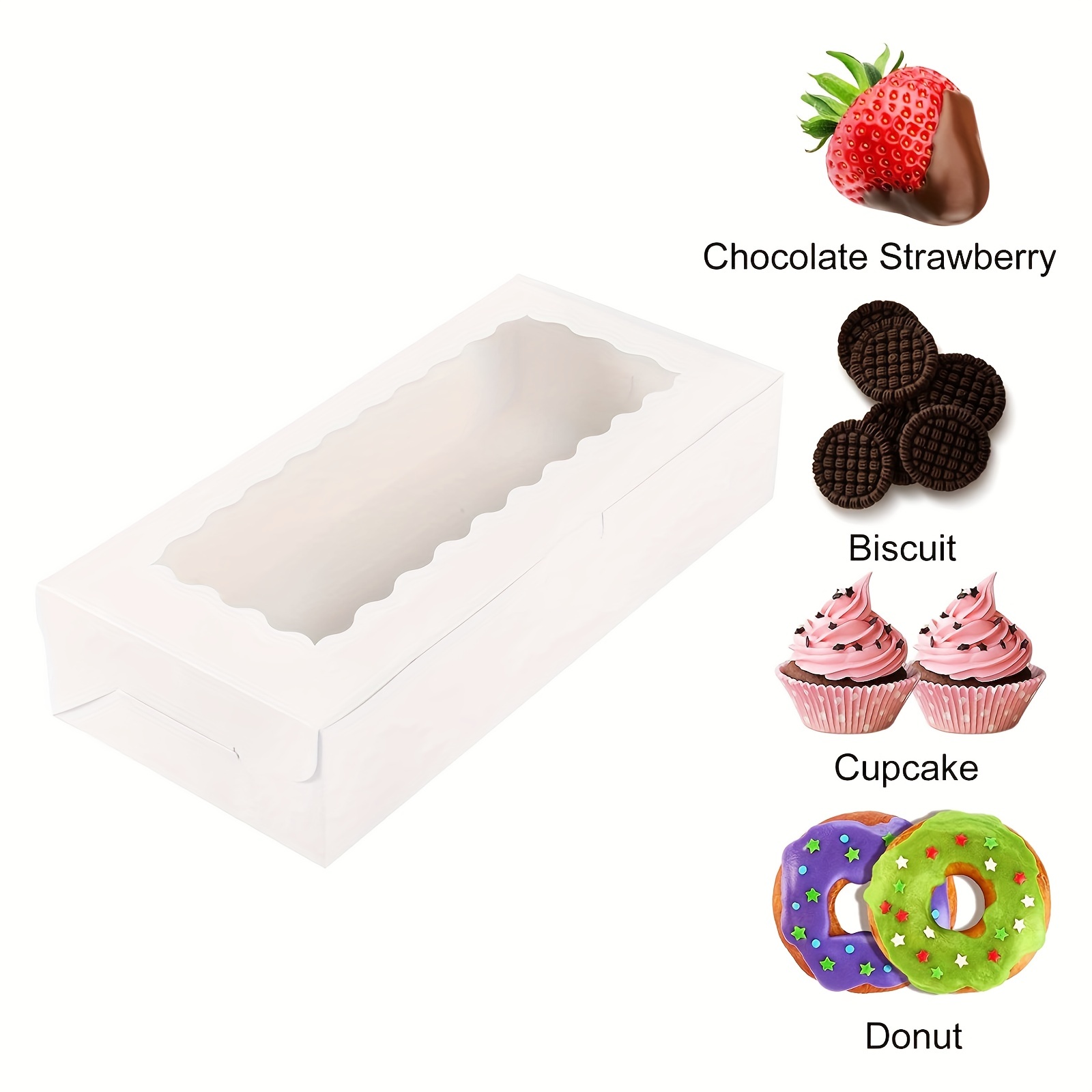 Chocolate Strawberry Biscuit Boxes White Bread Box With - Temu