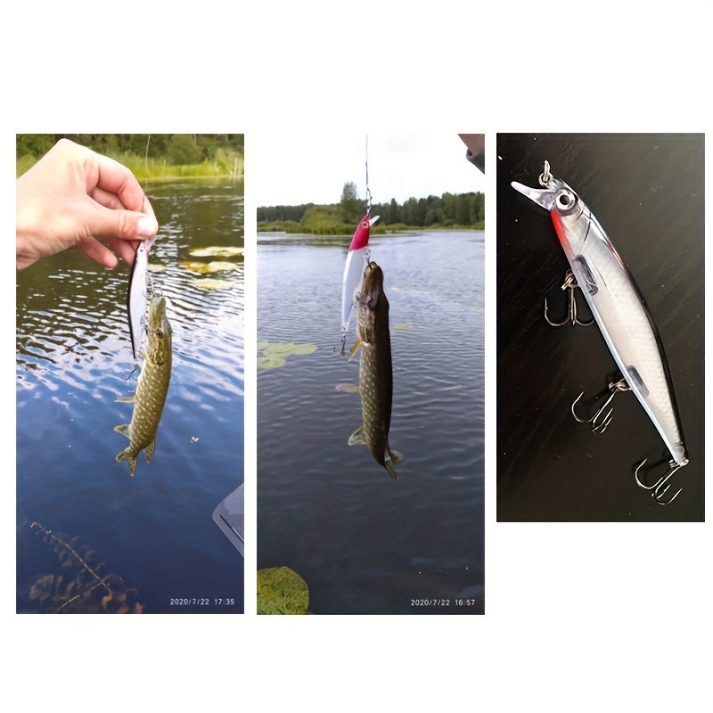 1pcs Laser Minnow Fishing Lures 5.5cm-6.6g-12# Sinking Plastic Minnow Trap  Plastic Hard Bait for Trout Bass Crankbait