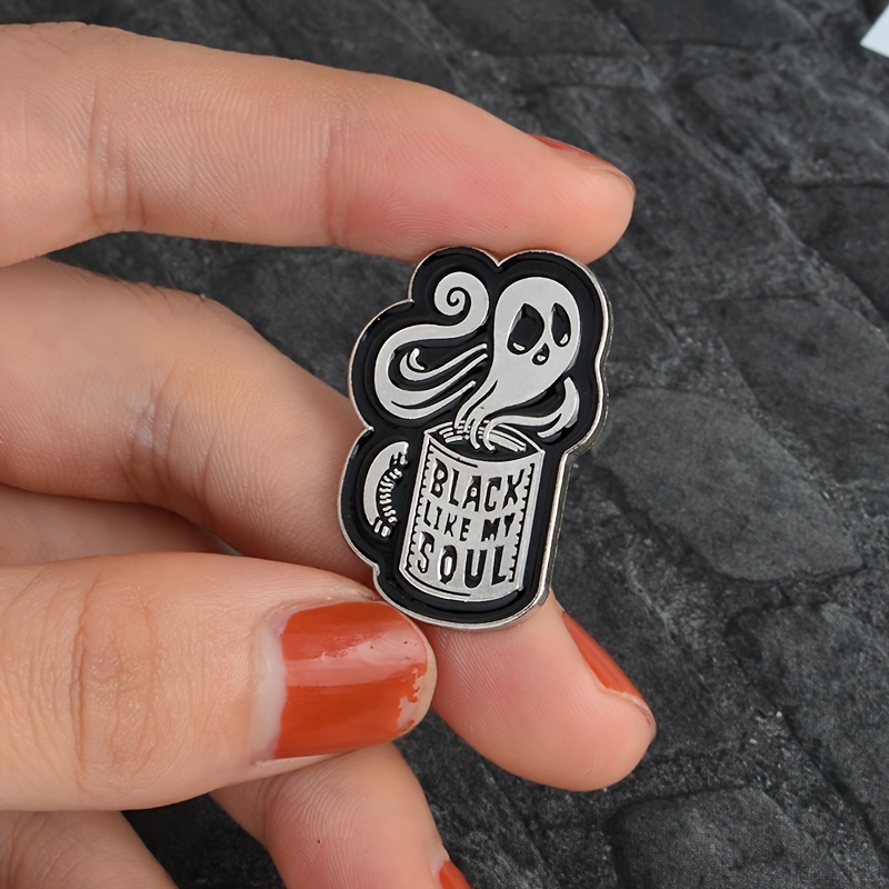 Ghost Devil Cup Brooch Punk Coffee Cup Cartoon Brooch Pin