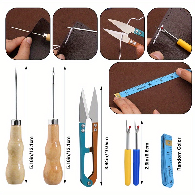 Leather Sewing Kit Upholstery Repair Sewing Tools With Large - Temu