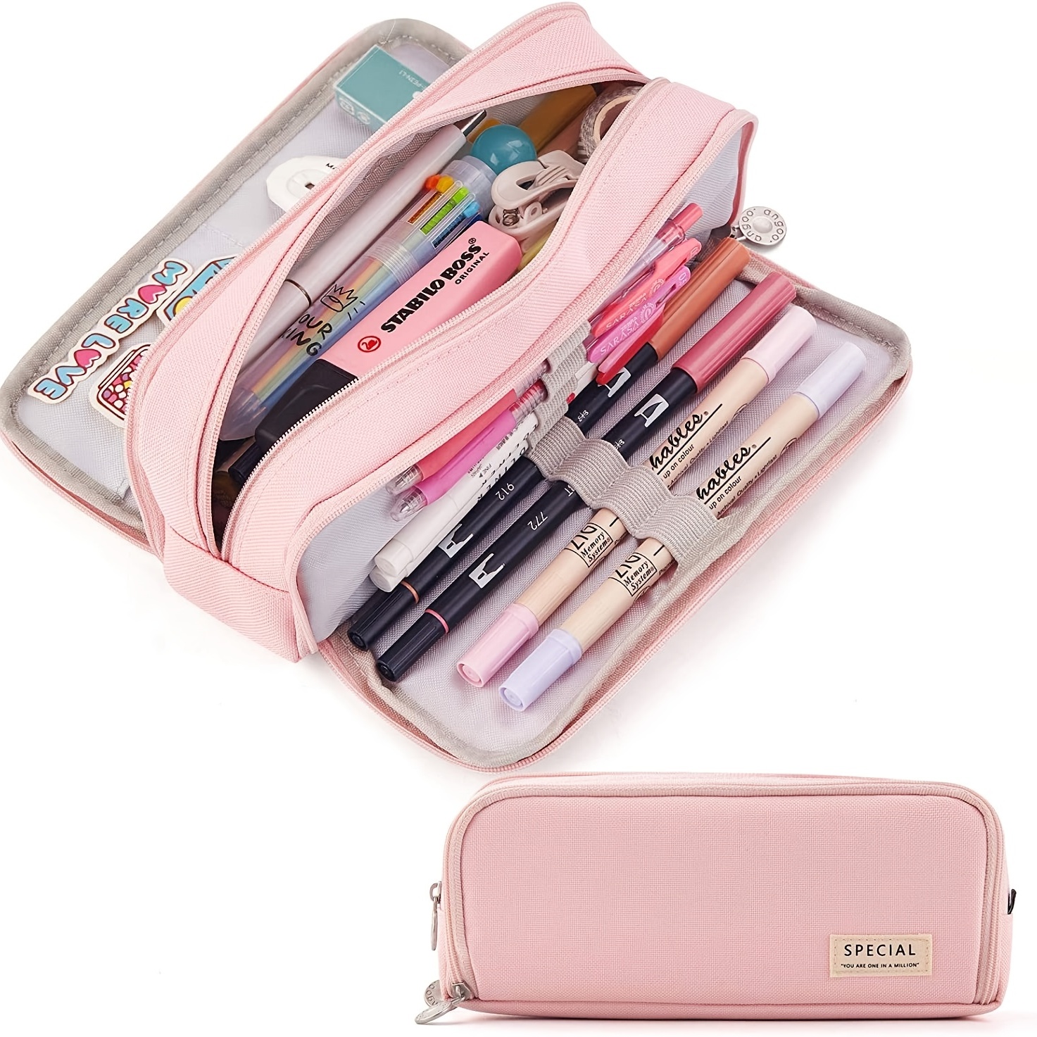 Simple Stationery Boxes Students' Pencil Bags Large Capacity - Temu