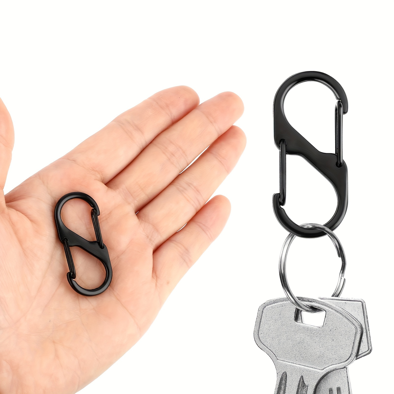 6pcs S Shaped Carabiner Buckle Clip Mini Alloy Metal Snap Hook