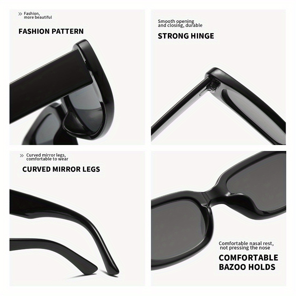 Retro Versatile Rectangle Sunglasses For Men Women Outdoor Party