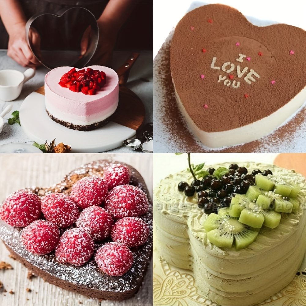 Stainless Steel Mousse Cake Mold Rings + + Round Heart - Temu