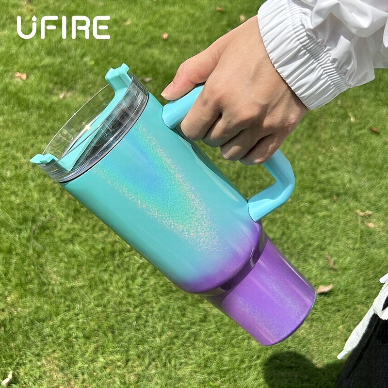 Ufire Rainbow Flash Leopard Insulated Water Bottle With - Temu