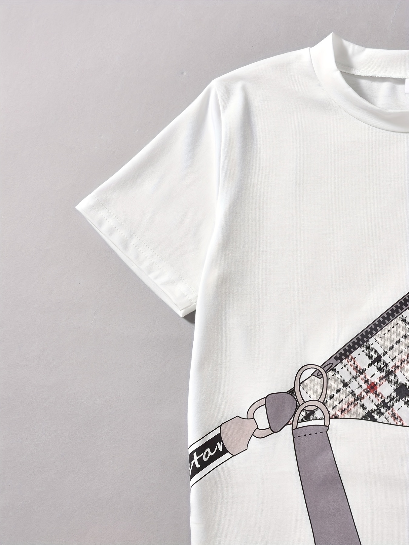 Boys Casual T Shirt With Crossbody Bag Print Shorts Set For Summer