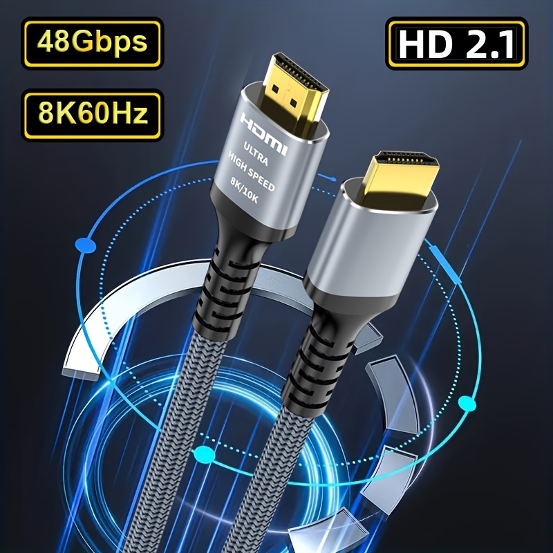 HDMI 2.1 Cable HDMI Cord 2 1 Cable 8K 60Hz 48Gbps eARC ARC HDCP