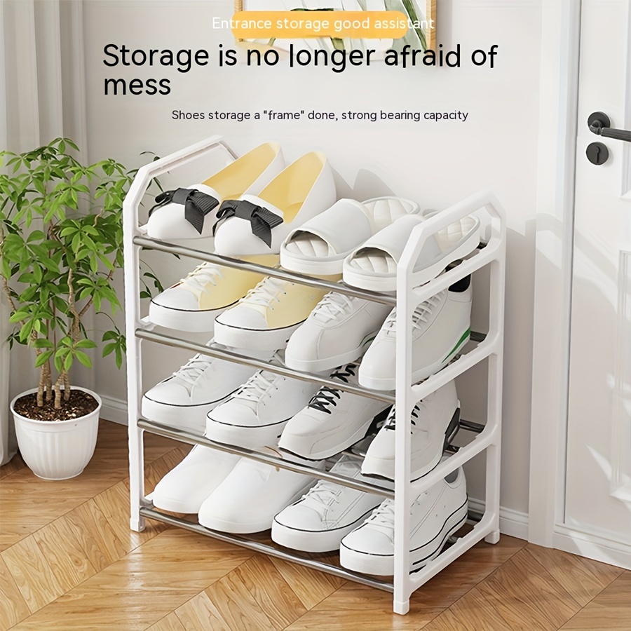 1pc Simple Trapezoidal Shoe Rack For Home Use At The Doorway, Dorm,  Bedroom, Balcony With 4 Layers, Space Saving