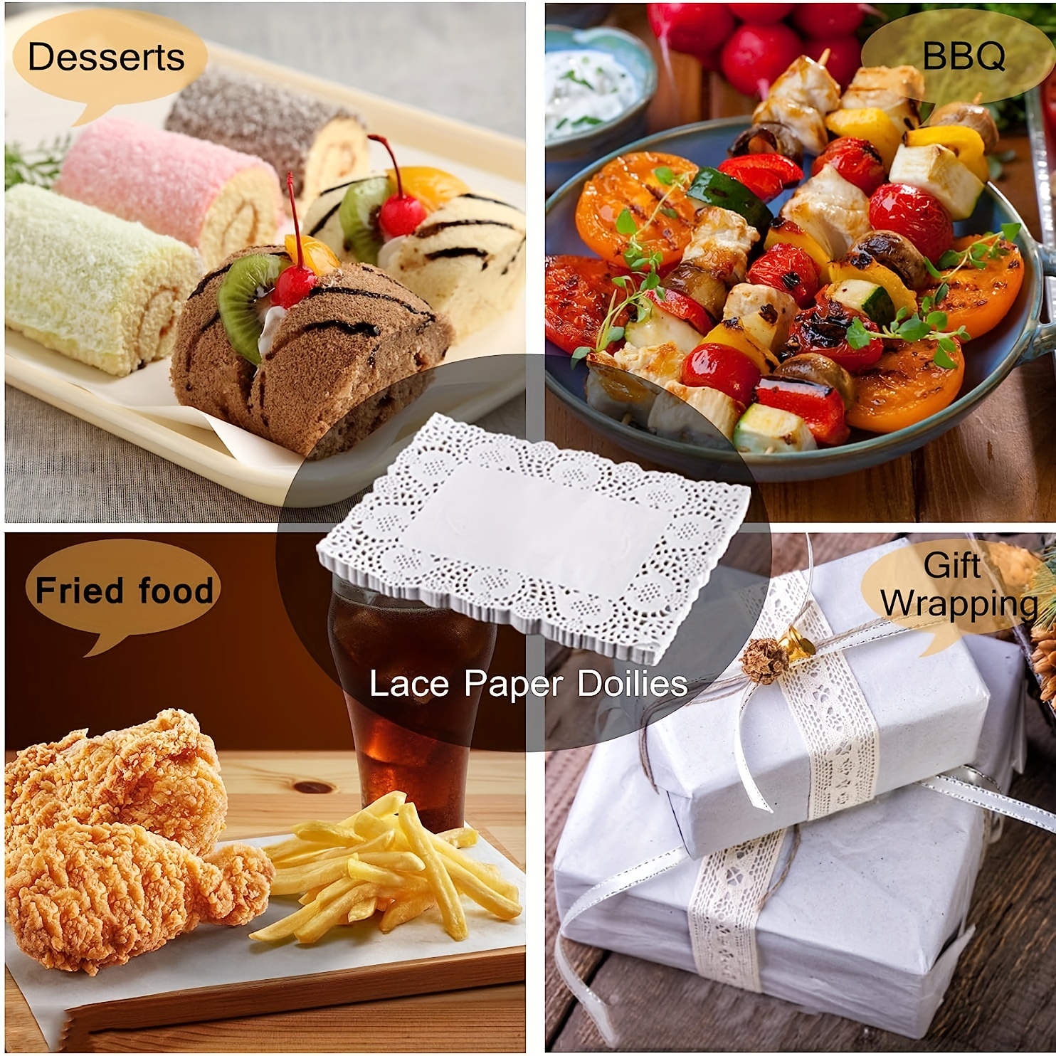 Paper Doilies Assorted Sizes Doilies For Food Disposable - Temu