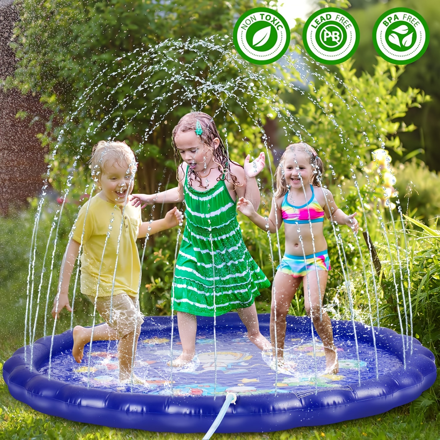 Kids Boy and Girl Playing in The Garden with Animals on Summer