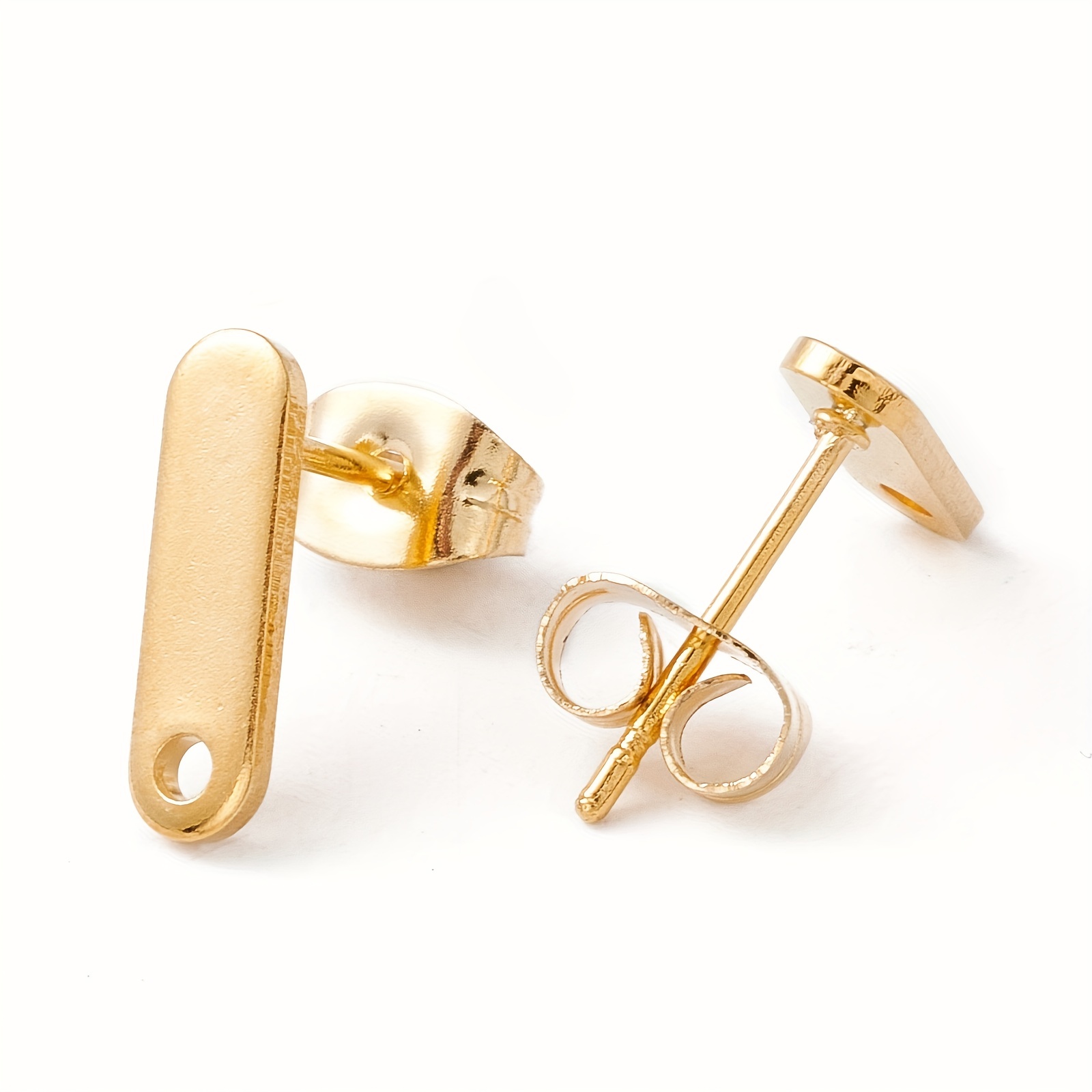 Golden Stainless Steel Stud Earring Back, Jewelry Findings for