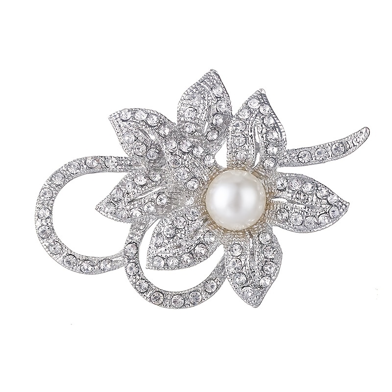 Luxury Fashion Elegant Faux Pearl Flower Brooches Pins For Women Girls  Gorgeous Clothings Decor Corsage Wedding Banquet Garment Ornament Gifts