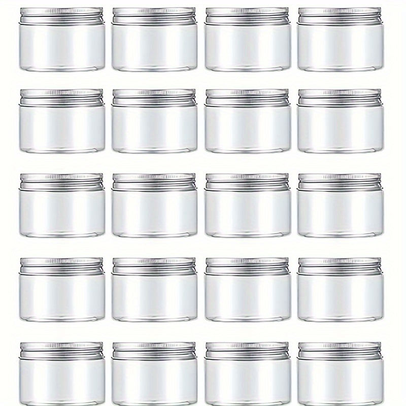 12 Pack Clear Plastic Jars Containers with Screw On Lids,Refillable Wide- Mouth Plastic Slime Storage Containers for Beauty Products,Kitchen &  Household Storage - BPA Free (2.8 Ounce)