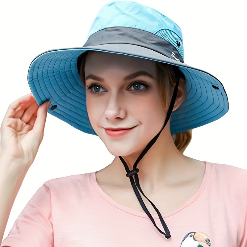Summer Sun Hat Outdoor Drawstring Hat Breathable Uv - Temu
