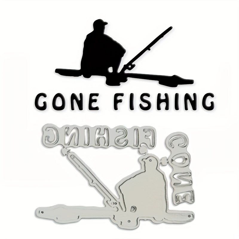 Diy Gone Fishing Figure Metal Cutting Dies Decoration - Temu Italy
