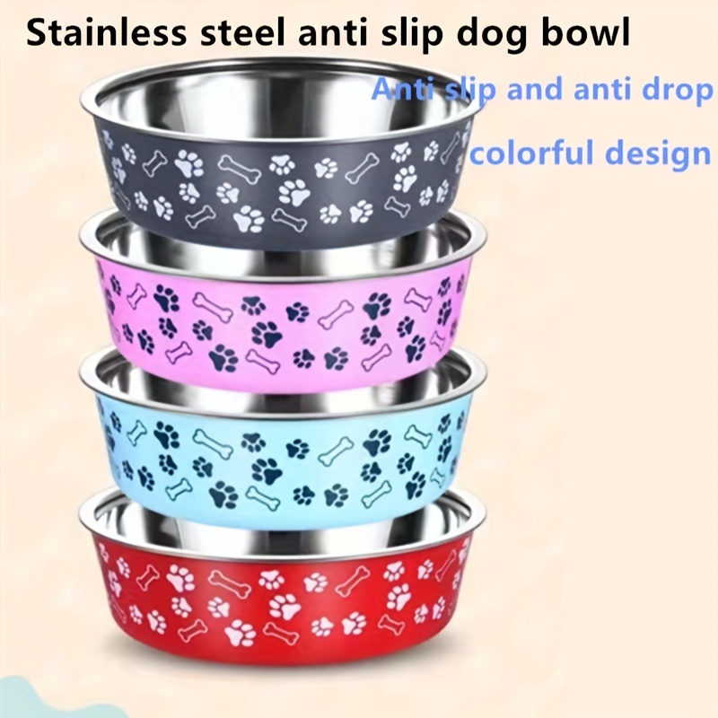 2pcs Dog Bowls Pet Cat Puppy Food Bowls Plastic Round No Spill Water Food  Feeder Dish Colorful Feeding Eating Bowls