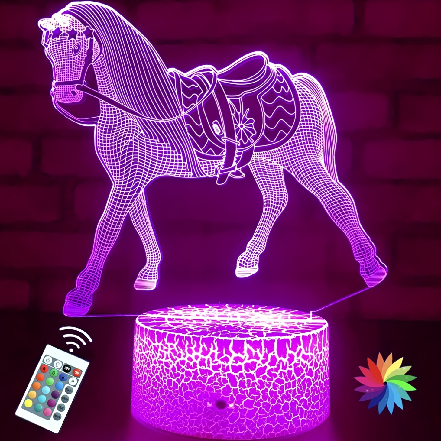 Remote Control Horse Lamp for Kids Room Decor