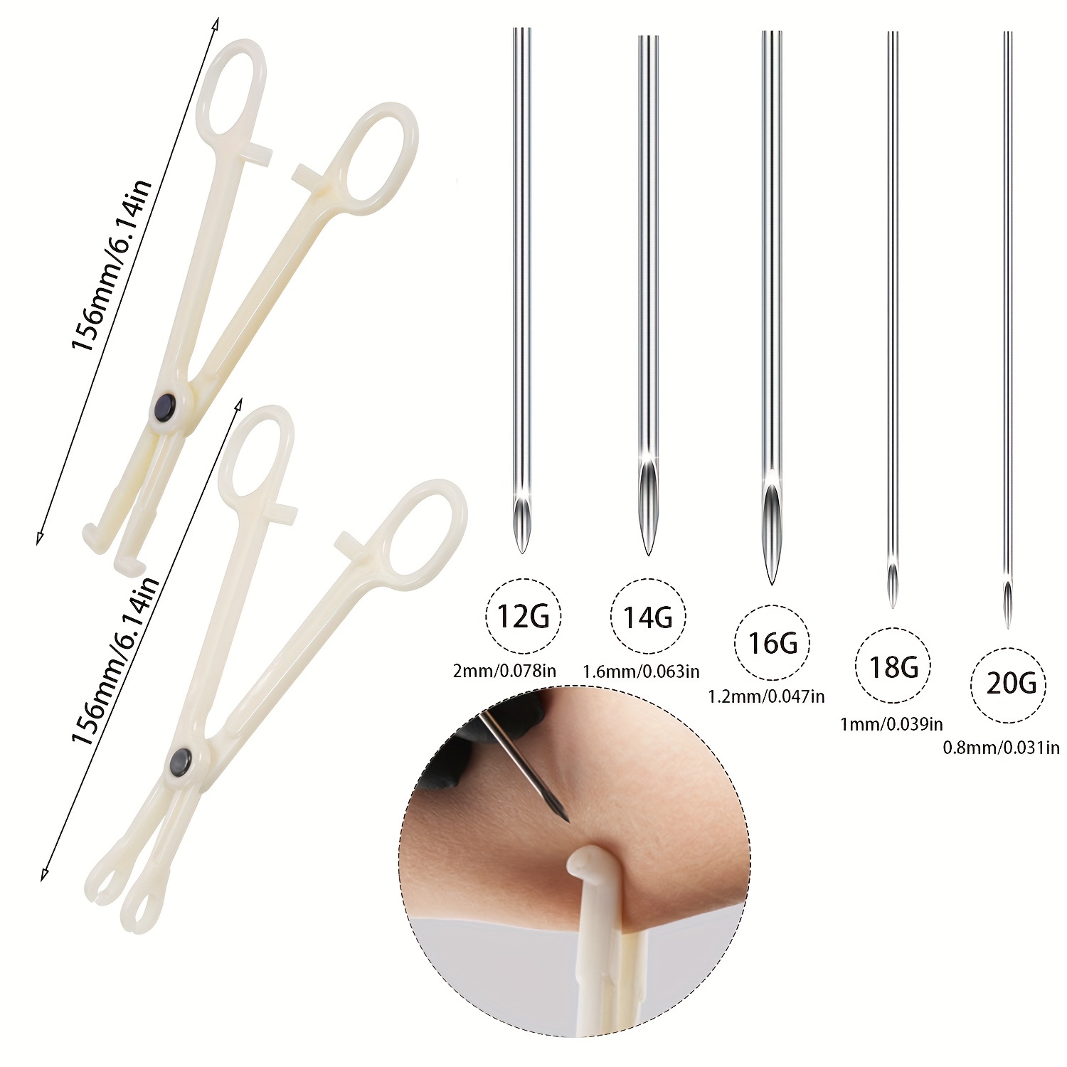 1PC Plastic Professional Body Piercing Kit Tools Forceps Pliers