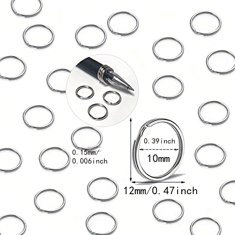 100 Pcs Silver Key Rings 25mm Flat Key Rings Bulk for