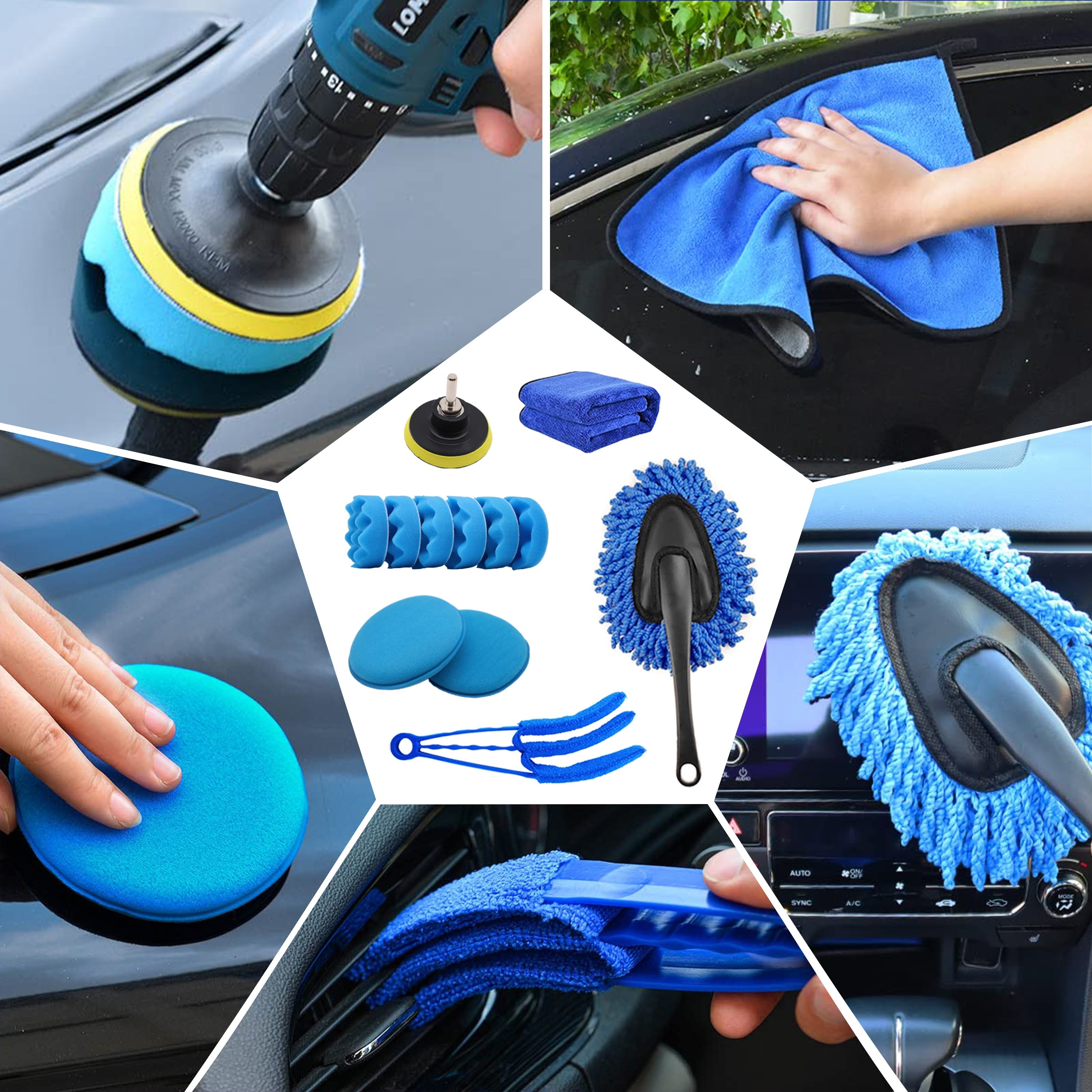 25PCS Car Detailing Brush Kit, Cleaning Detail Brushes Set with Car Dash  Duster Brush, Car Cleaning Supplies Interior Exterior Brushes Kit (Wash  Mitt