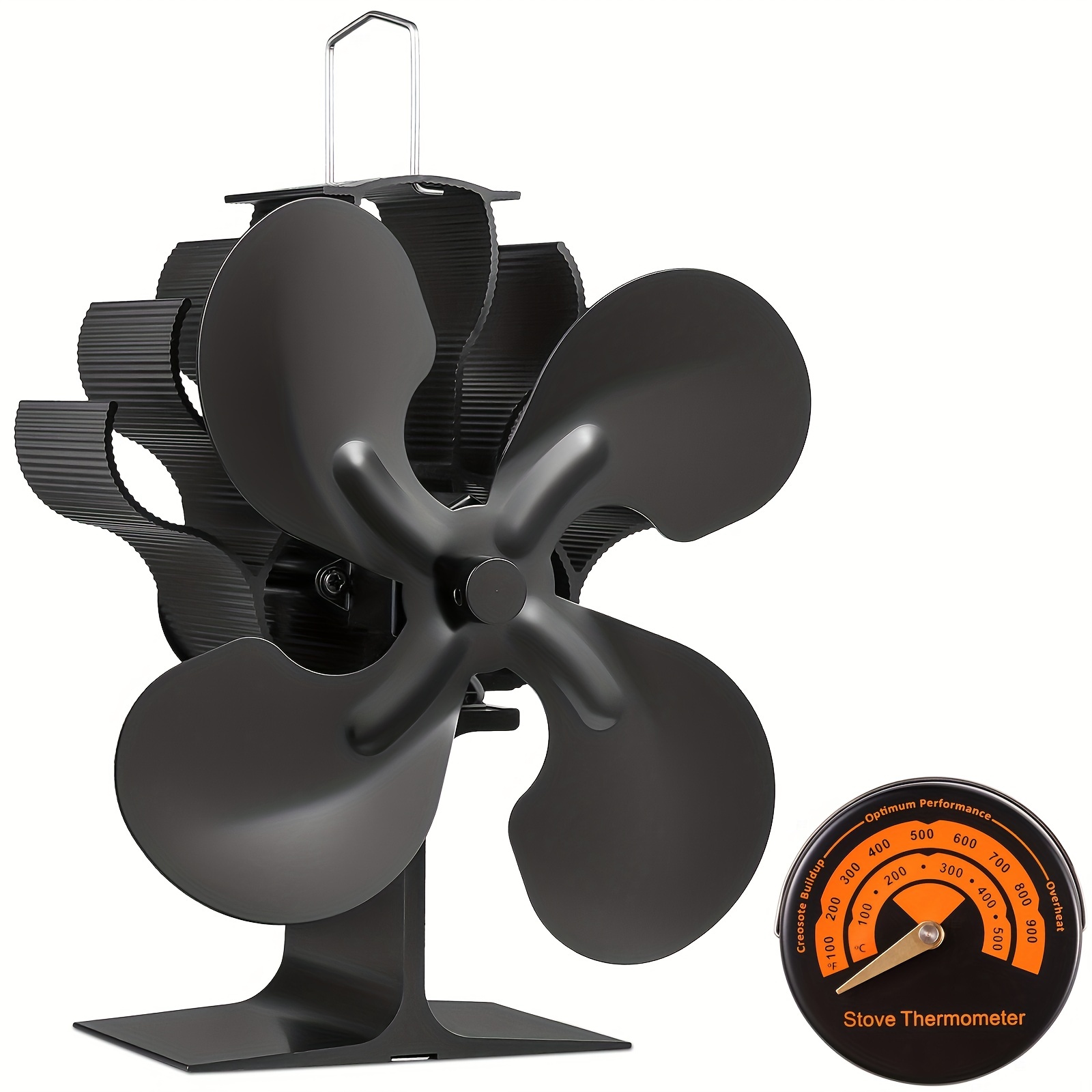 4-Blade Heat Powered Stove Fan- For Wood, Log and Pellet Burners to  Circulate Warm Air - Silent Operation 547054NHM - The Home Depot