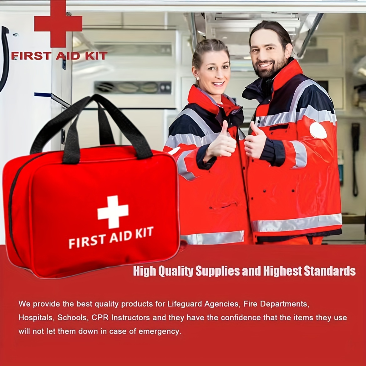 First Aid Kit 230 Piece, Waterproof, All Purpose Use Outdoor, Indoor, Car,  Hiking, Office, Kitchen