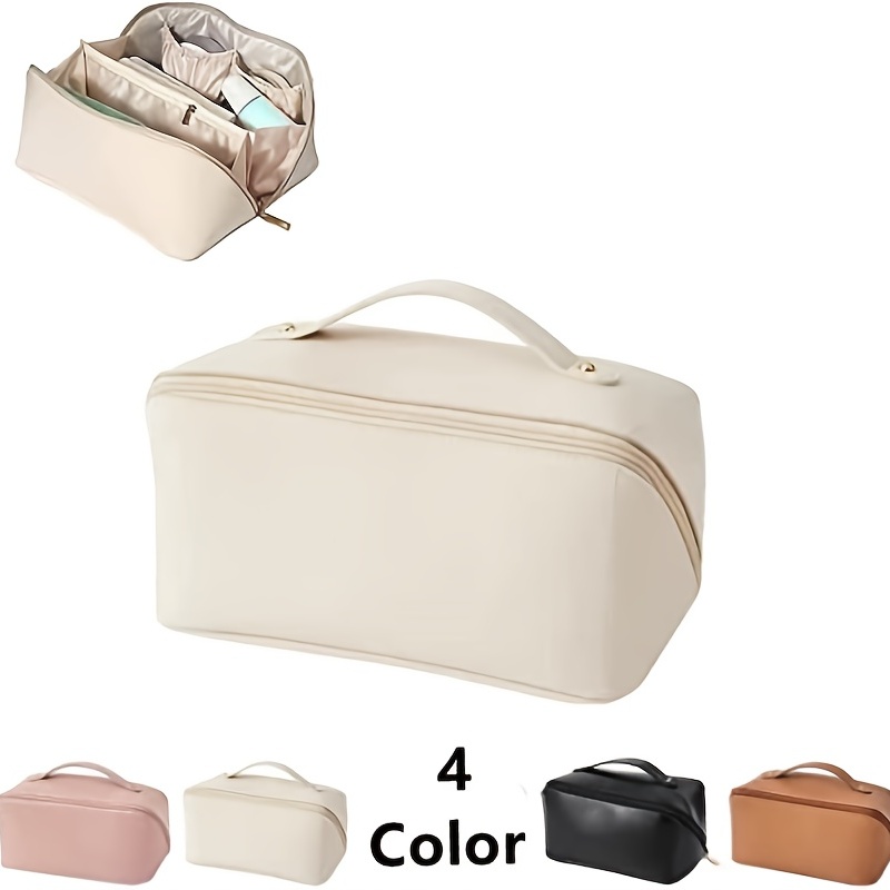 Portable Zipper Cosmetic Bag Versatile Toiletry Wash Bag Makeup Handbag
