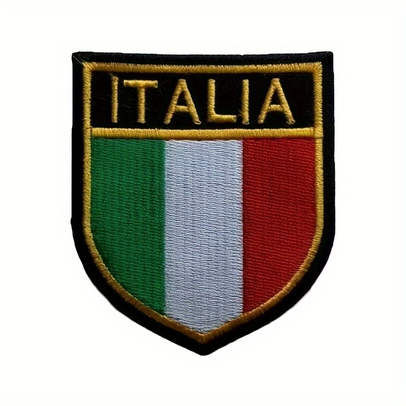 Italy Flag iron on Embroidered Iron on Sew on Patch For Clothes