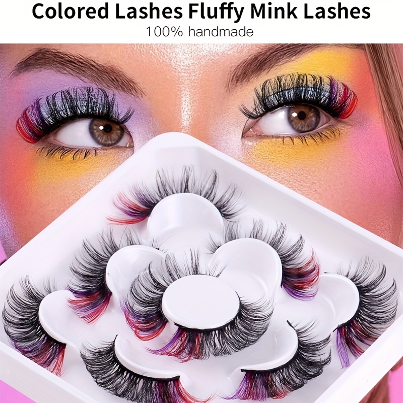 FRCOLOR 10 Pairs Fake Eyelashes Natural False Lashes Fake Fur Lashes Stage  Eyelash 3d Make up Line