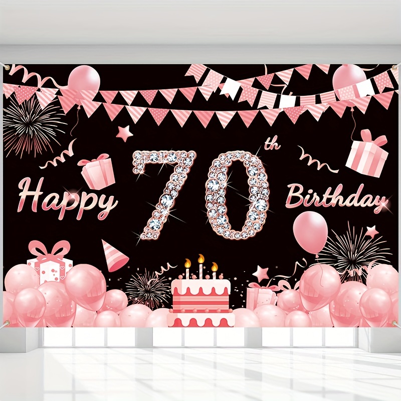 Happy 70th Birthday Backdrop 70th Birthday Party Decorations - Temu