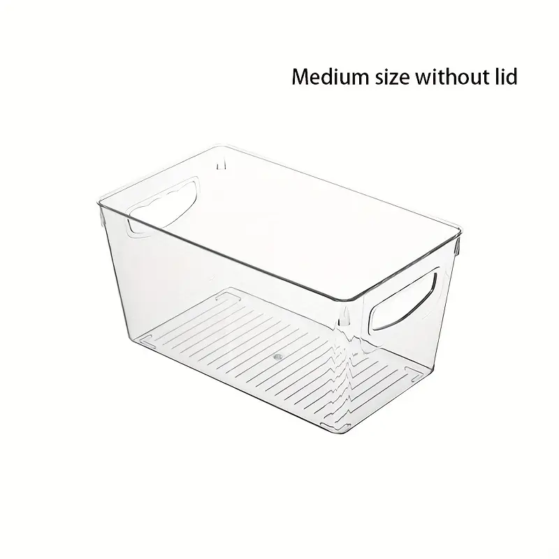 Stackable Plastic Storage Bins With Handle, Transparent Tableware  Organization Storage Box, Medium Size, Lidless Plastic Stackable Storage  Box, Suitable For Refrigerators, Freezers, Cabinets, Toys, Etc., Home  Kitchen Supplies - Temu