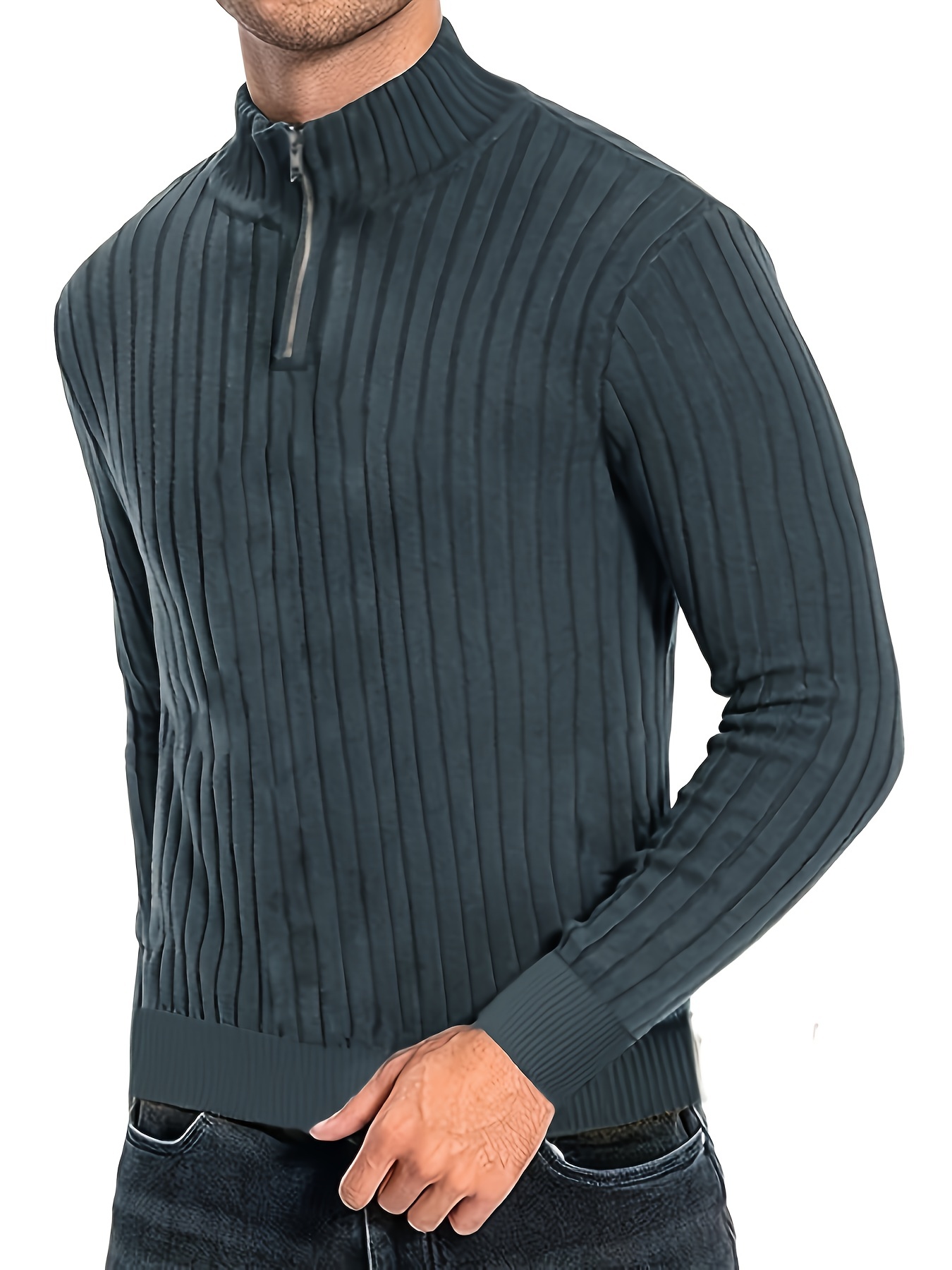 Suéter Grueso Térmico Invierno Cuello En V Hombre (camisa No - Temu