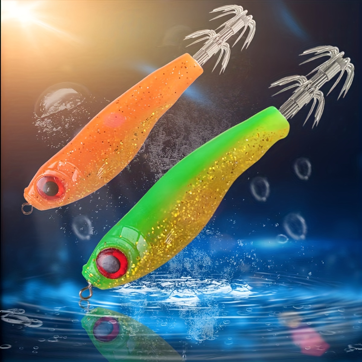 Fishing Lures Squid Jig 10cm 4 Colors Electric Lures Bionic Shrimp Lure  Squid Jigs Saltwater
