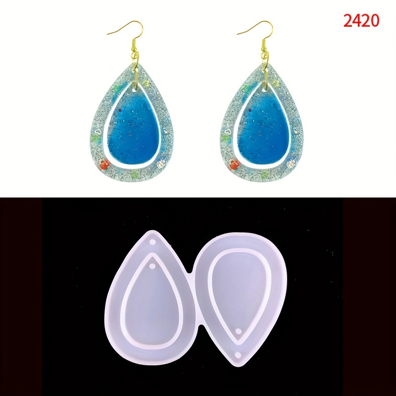 DIY Crystal Epoxy Silicone Earrings Mold Star Leaves Oval Shaped