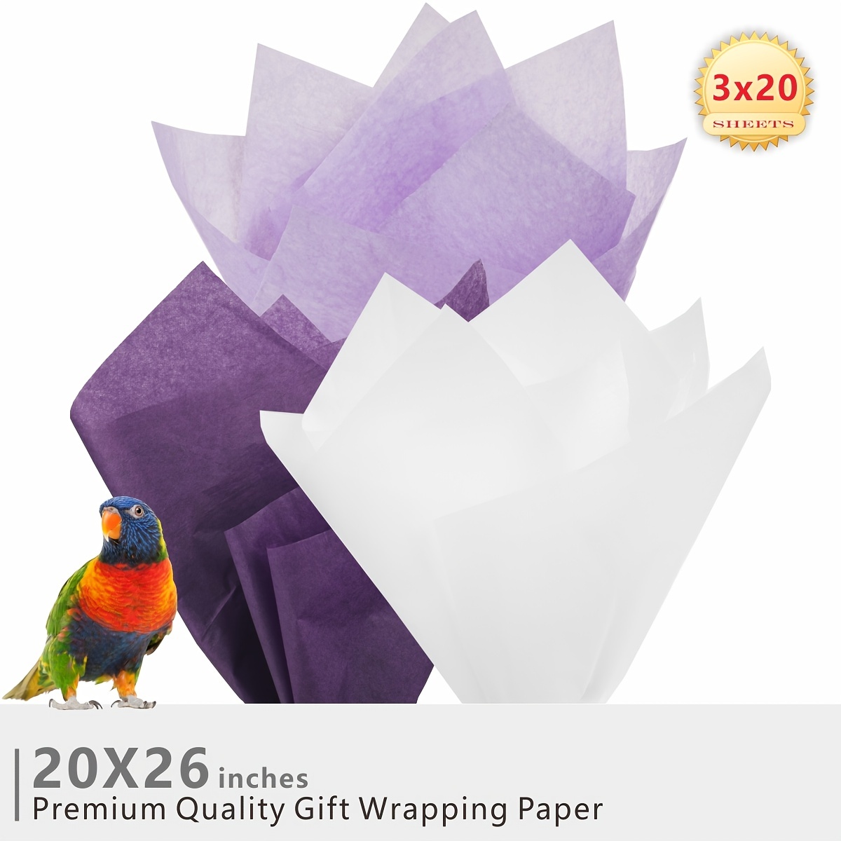 High-Quality Blue Mylar Tissue Paper 20x26 - Pack of 3 Sheets