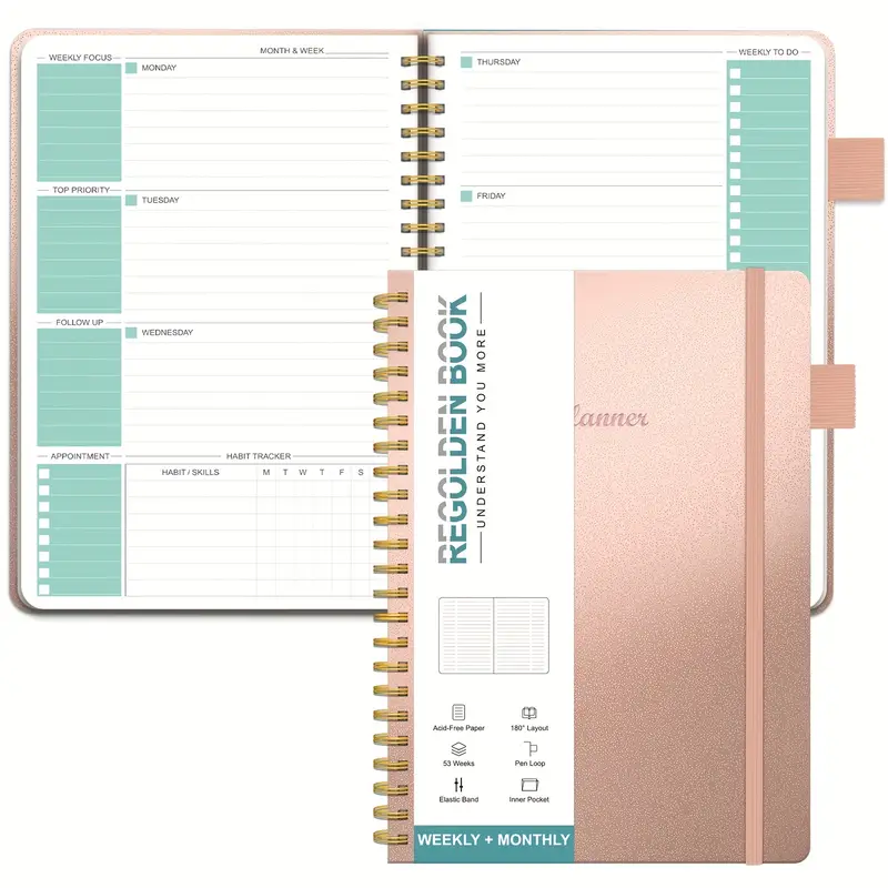 Organize Your Life With This Undated 12 month Planner - Temu