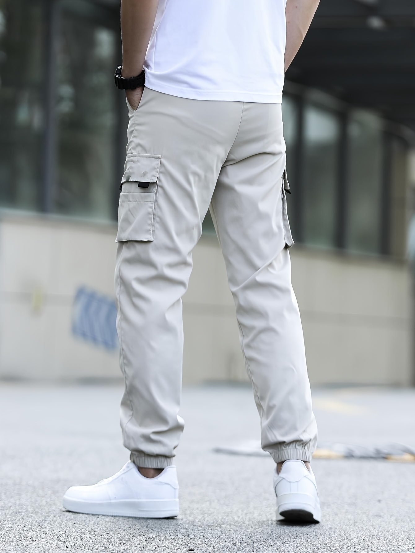 Classic White Cargo Pants for Men