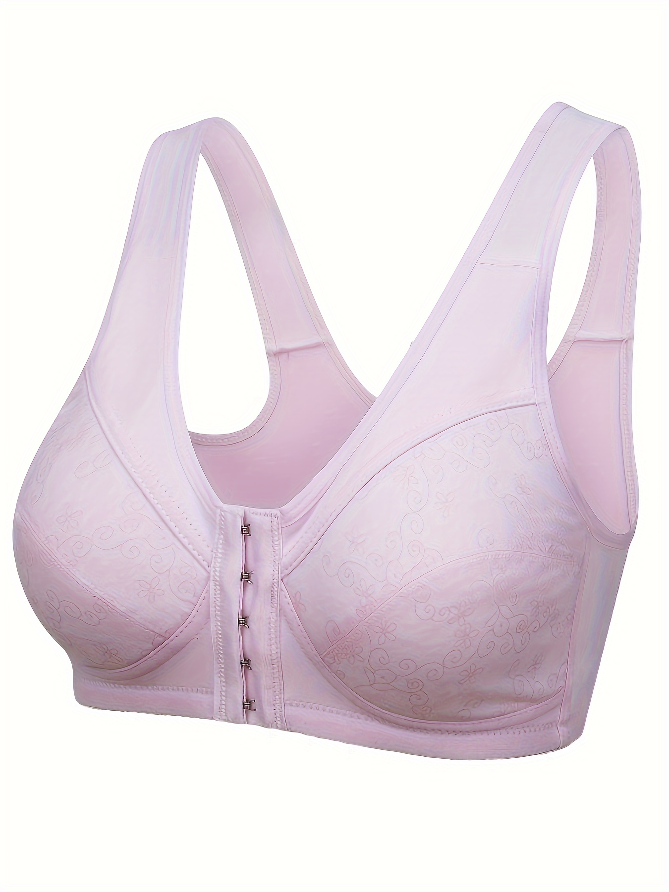 Cotton Nursing Bra Maternity Pregnancy Sports Nursing Breast Feeding Bras,  Size:80B(Pink)